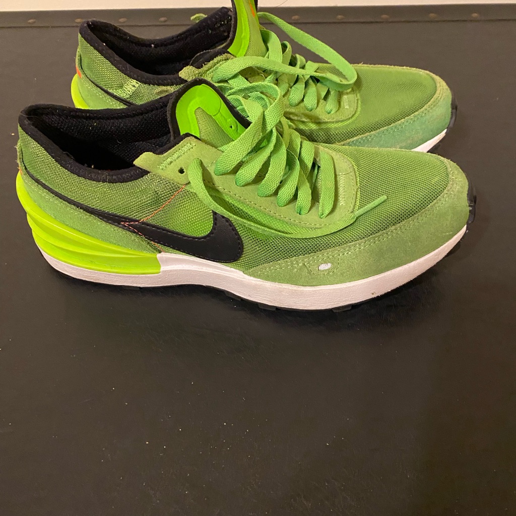 Nike Waffle One Electric Men’s Sz 5y Lime Green And Black Fun Sneakers
